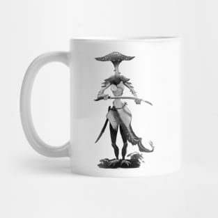 Mushroom Samurai BW Mug